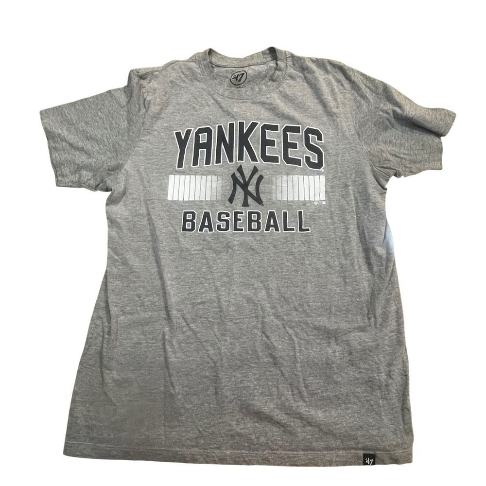 47 Brand New York Yankees Baseball T-Shirt Womens Small Gray Heathered Tee